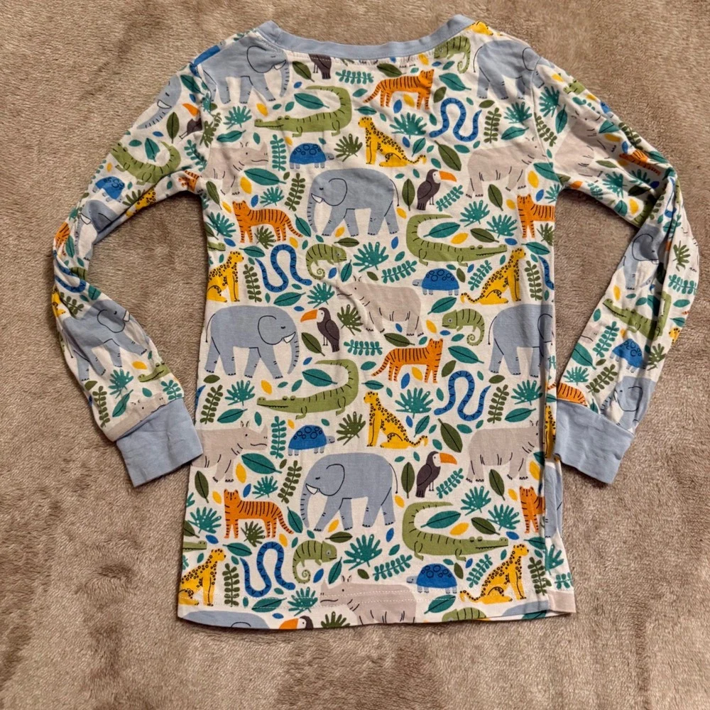 Little Sleepies Safari Bamboo Viscose Pajama Set 3T Blue Jungle Animal Print